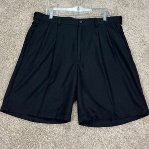 Savane Platinum Black Shorts Mens 36 Pleated Hidden Expandable Waist Comfort NEW